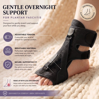 Adjustable Plantar Fasciitis Night Splint (Foot Drop Support)