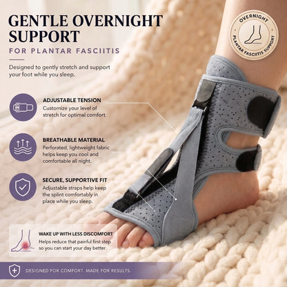 Adjustable Plantar Fasciitis Night Splint (Foot Drop Support)