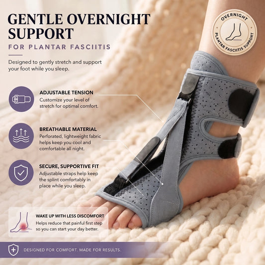 Adjustable Plantar Fasciitis Night Splint (Foot Drop Support)