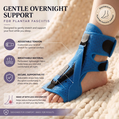 Adjustable Plantar Fasciitis Night Splint (Foot Drop Support)